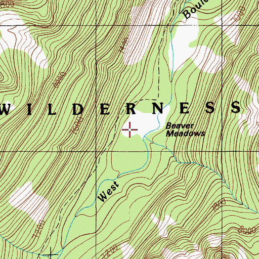 Topographic Map of Beaver Meadows, MT