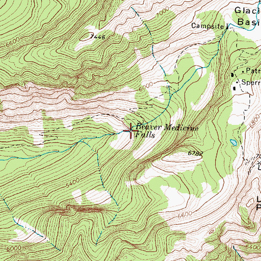 Topographic Map of Beaver Medicine Falls, MT