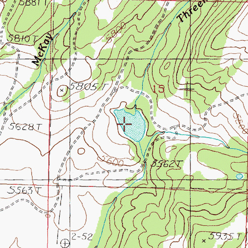Topographic Map of Beaver Pond, MT
