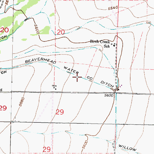Topographic Map of Beaverhead Water Company Ditch, MT