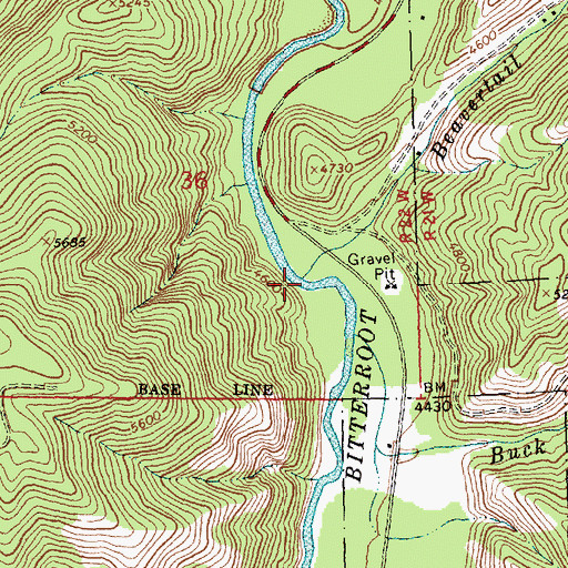 Topographic Map of Beavertail Creek, MT