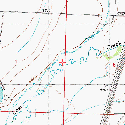 Topographic Map of Beck Ditch, MT