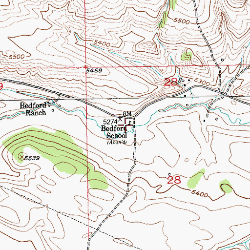 Topographic Map of Bedford School (historical), MT