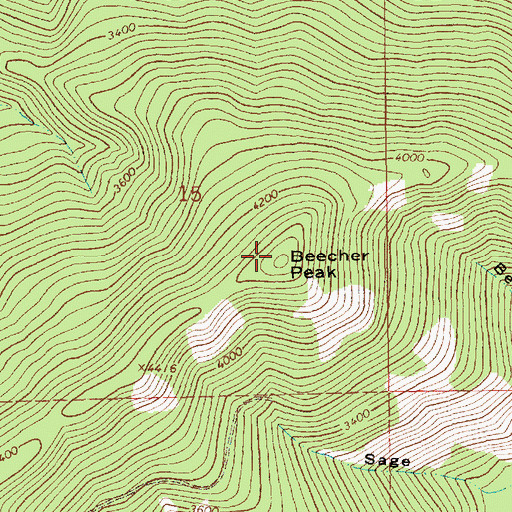Topographic Map of Beecher Peak, MT