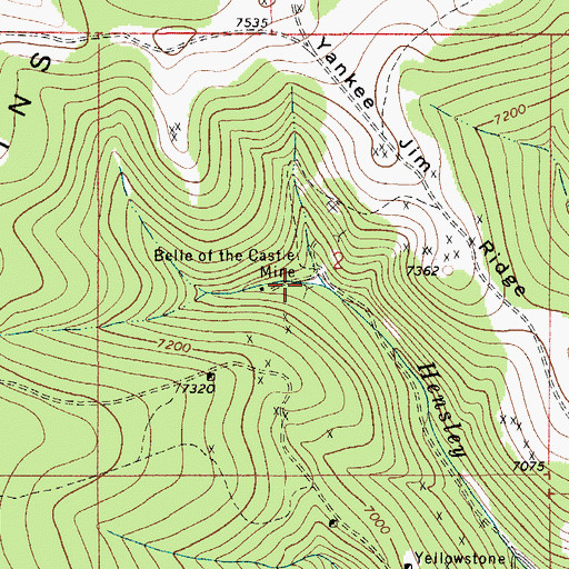 Topographic Map of Belle of the Castle Mine, MT