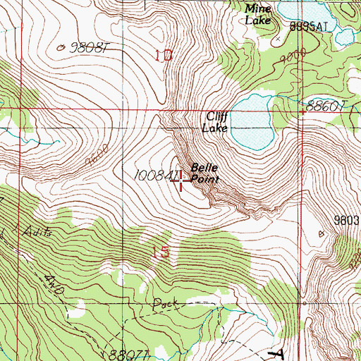 Topographic Map of Belle Point, MT