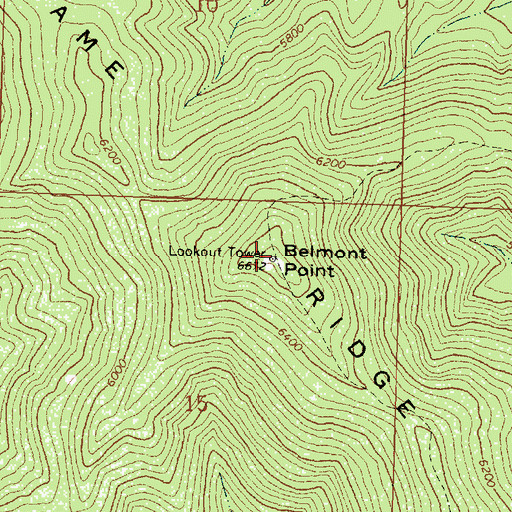 Topographic Map of Belmont Point, MT