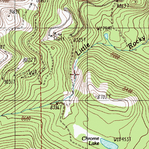 Topographic Map of Benbow Mine, MT