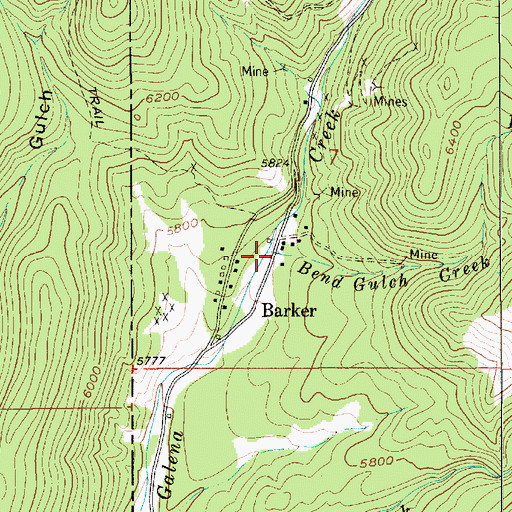 Topographic Map of Bend Gulch Creek, MT