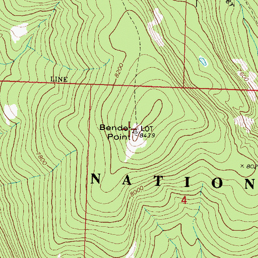 Topographic Map of Bender Point, MT