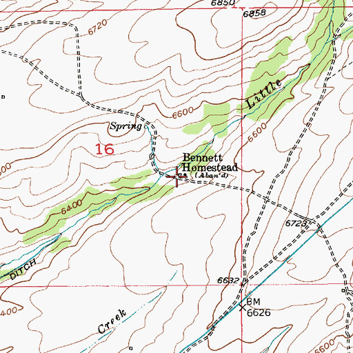 Topographic Map of Bennett Homestead, MT