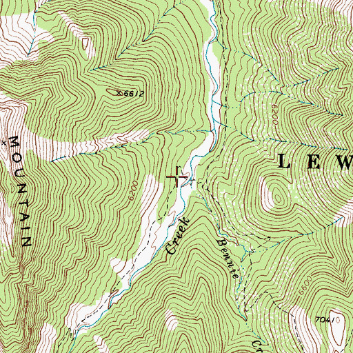 Topographic Map of Bennie Creek, MT