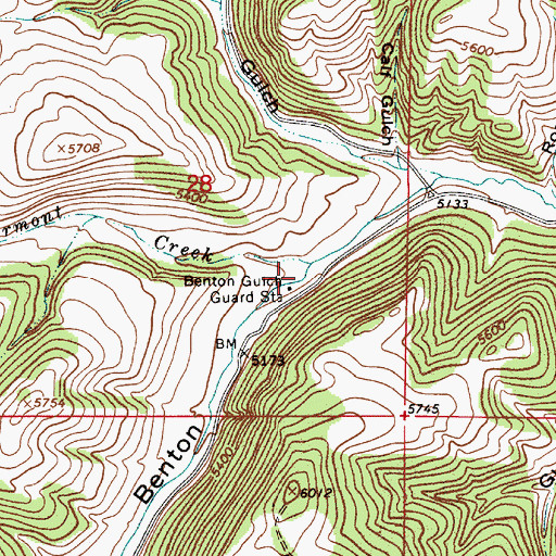 Topographic Map of Benton Gulch Guard Station, MT