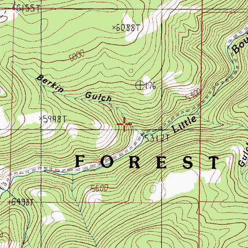 Topographic Map of Berkin Gulch, MT