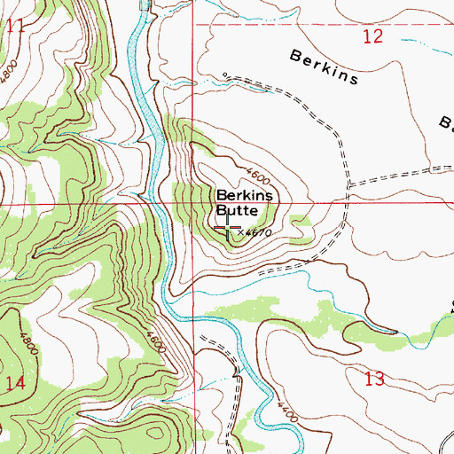 Topographic Map of Berkins Butte, MT