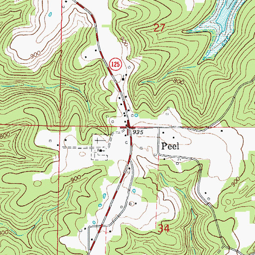 Topographic Map of Peel, AR