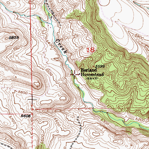 Topographic Map of Berland Homestead, MT