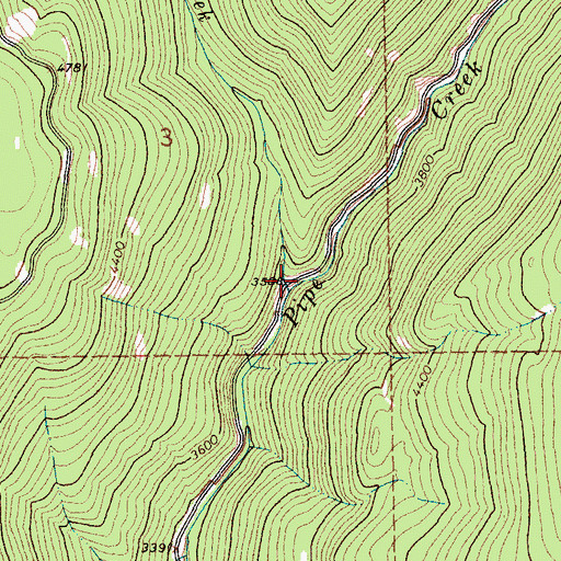 Topographic Map of Beulah Creek, MT