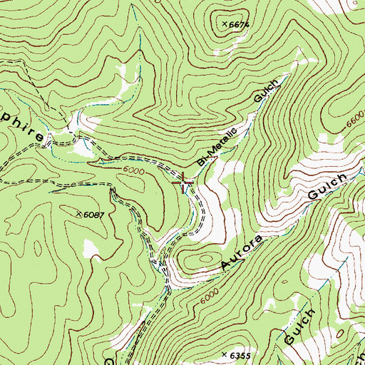 Topographic Map of Bi-Metalic Gulch, MT