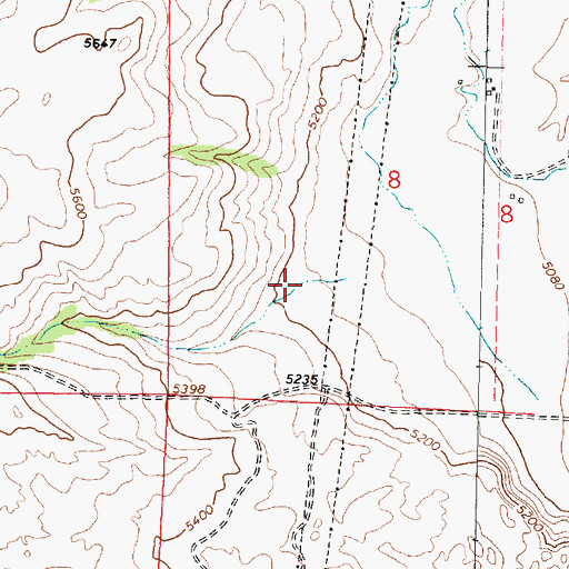 Topographic Map of Bielenberg Canyon, MT