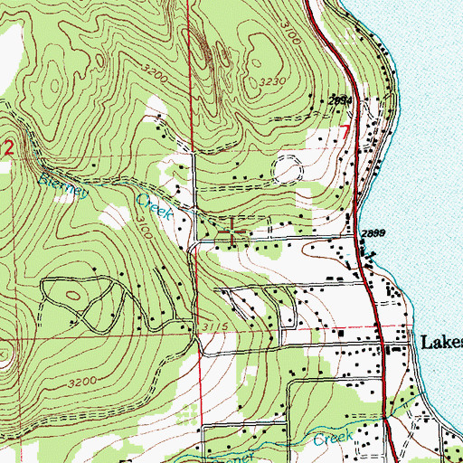 Topographic Map of Bierney Creek, MT