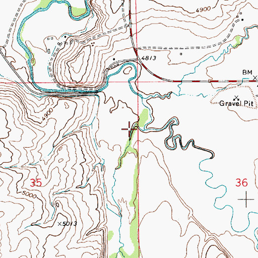 Topographic Map of Big Birch Creek, MT