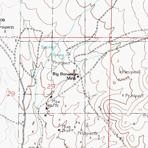 Topographic Map of Big Bonanza Mine, MT