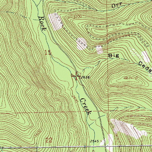 Topographic Map of Big Cedar Gulch, MT