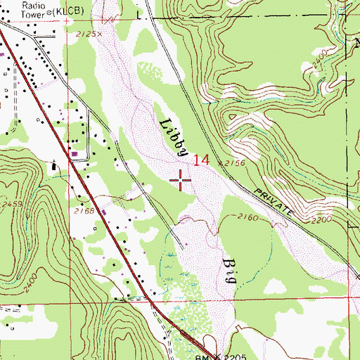 Topographic Map of Big Cherry Creek, MT