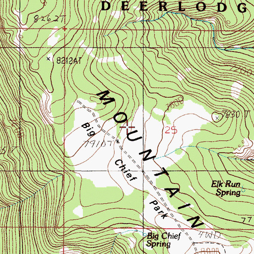 Topographic Map of Big Chief Park, MT