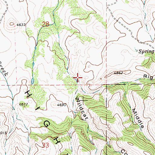Topographic Map of Big Coulee, MT