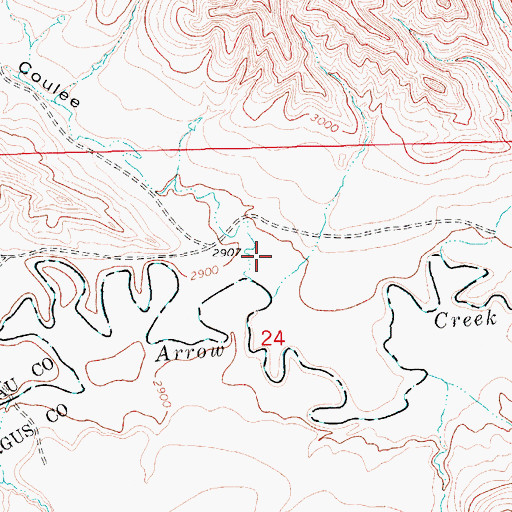 Topographic Map of Big Coulee, MT