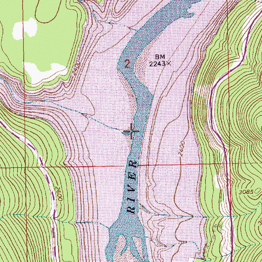 Topographic Map of Big Creek, MT