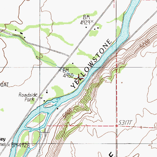 Topographic Map of Big Creek, MT