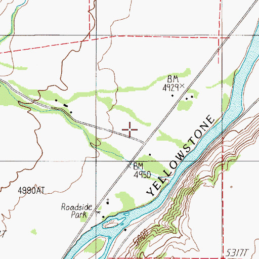 Topographic Map of Big Creek School (historical), MT