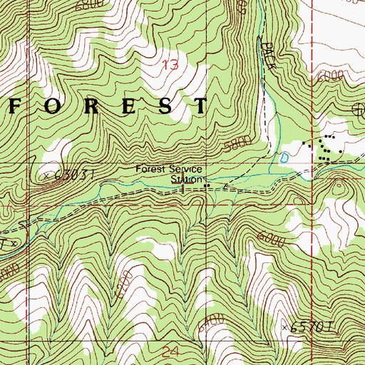 Topographic Map of Big Creek Station, MT