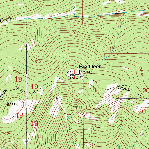 Topographic Map of Big Deer Point, MT