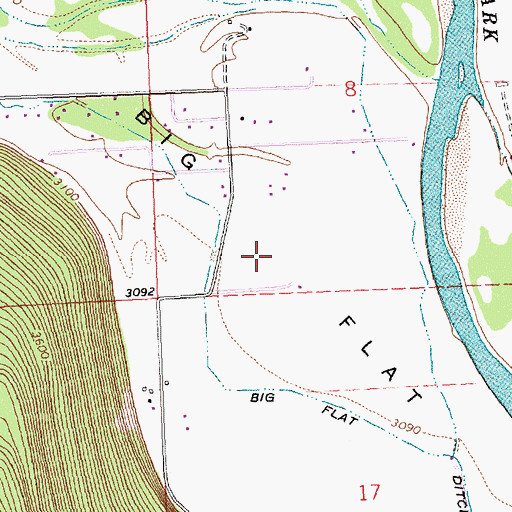 Topographic Map of Big Flat, MT