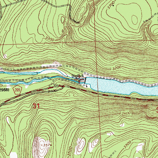 Topographic Map of Big Fork Dam, MT