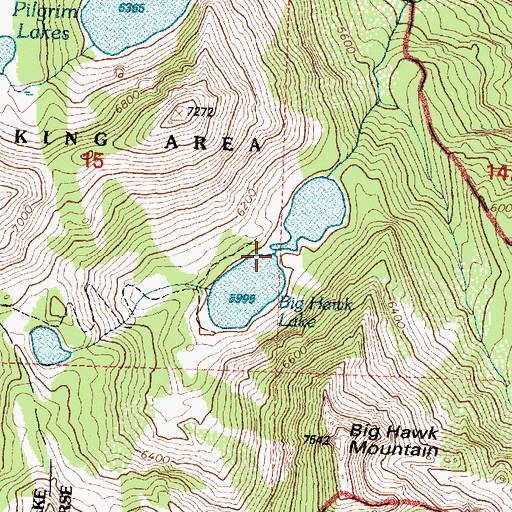 Topographic Map of Big Hawk Lake, MT