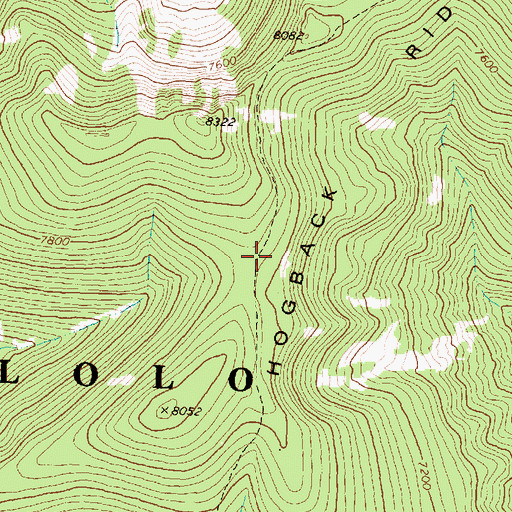 Topographic Map of Big Hogback Ridge, MT