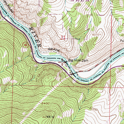 Topographic Map of Big Hole Dam, MT