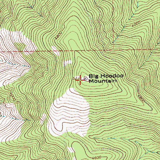 Topographic Map of Big Hoodoo Mountain, MT