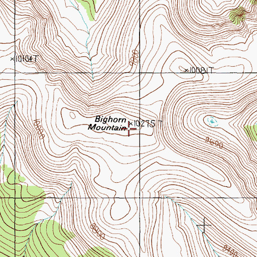 Topographic Map of Big Horn Mountain, MT