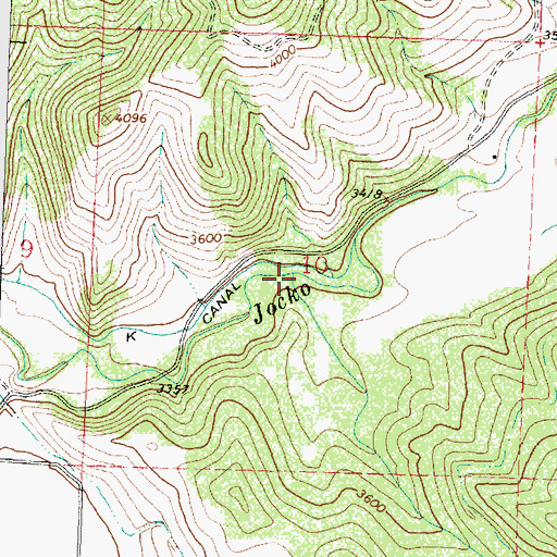 Topographic Map of Big Knife Creek, MT
