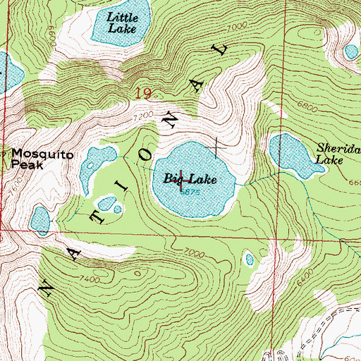 Topographic Map of Big Lake, MT