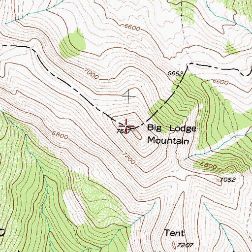 Topographic Map of Big Lodge Mountain, MT