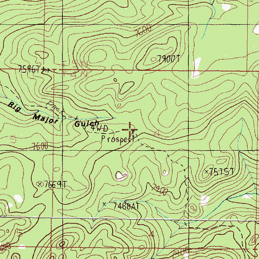 Topographic Map of Big Major Mine, MT