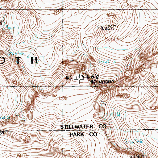 Topographic Map of Big Mountain, MT