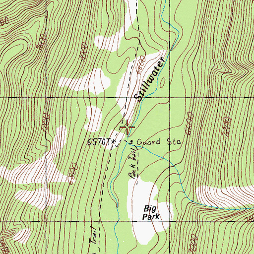 Topographic Map of Big Park Guard Station, MT